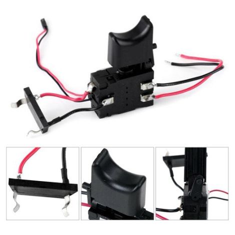 12V Lithium Battery Rechargeable Drill Switch (Small Indicator Light) - High-Quality DC Electric Drill/Grip Drill Switch with Forward and Reverse Speed Control (1/5)