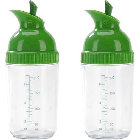 2X Distributeur de vinaigrette facile à prendre en main, flacon étanche, mélangeur universel pour sauces avec graduations B 25-26 (1/4)