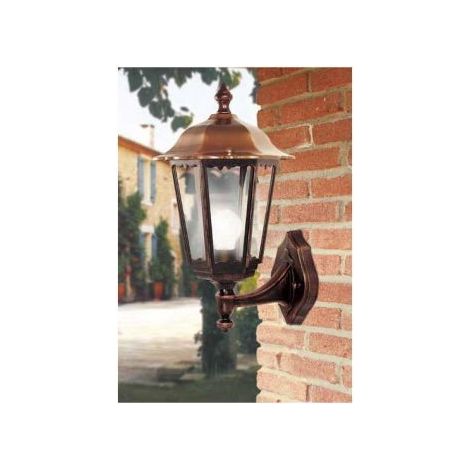 APPLIQUE DA PARETE LANTERNA DOWN NERA/ARGENTO/RAMATO 1XE27 FIRENZE MORETTI