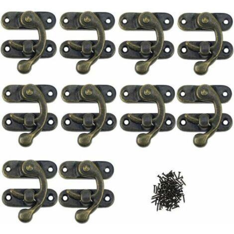 fermeture d'album Scrapbooking 12 Pack Fermoir Loquets de Solide en Métal Charnières des Petits Coffrets en Bois Antique Boucles pour des Boites à Bijoux Fermetures de Esthétiques (1/5)