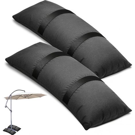 Lot de 2 sacs de sable lestés pour parasol - Jusqu'à 25 kg - Remplissage de sac de sable - Poids pour l'extérieur - Pour tonnelle - Étendoir à linge - Trampoline, tente, meubles de jardin (1/5)