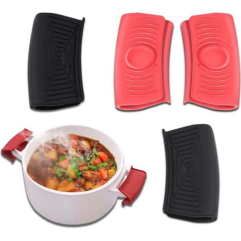 Poignée En Silicone Pour Couvercle De Casserole - Résistant À La Chaleur Jusqu'à 230 °C - Compatible Avec Casseroles, Poêles En Fonte Et Plats À Four - Lot De 4 (1/5)
