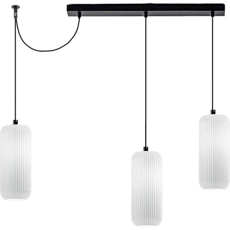 Sospensione vetro colorato gea luce raika br3 e27 led lampada soffitto decentramento moderna, colore bianco