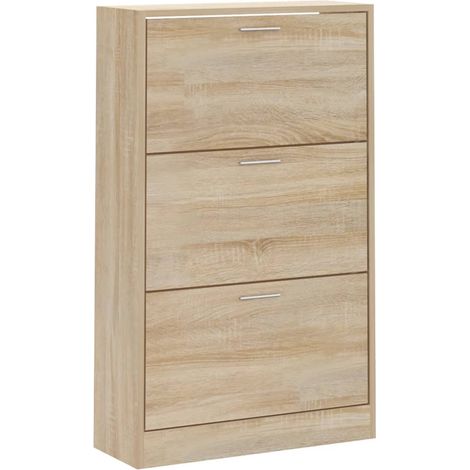 Zapatero mueble para entrada pasillo y salón madera Sonoma 63 x 24 x 103 cm madera de ingeniería marrón 020021721 (1/5)