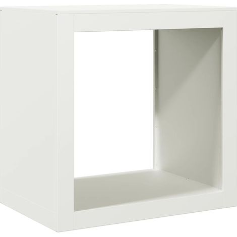 Maison Exclusive - Leñero de acero blanco 60x40x60 cm