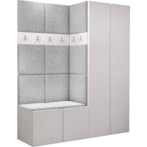 Conjunto para recibidor Pinis III, Abriamo 6, 186x158x46cm, Tapiz, Aglomerado laminado, Colocada, Montada en la pared