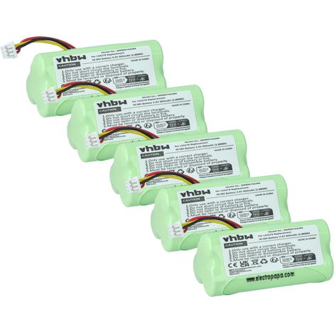 vhbw 5x Akku kompatibel mit Symbol LS4278 Barcodescanner POS (800 mAh, 3,6 V, NiMH)