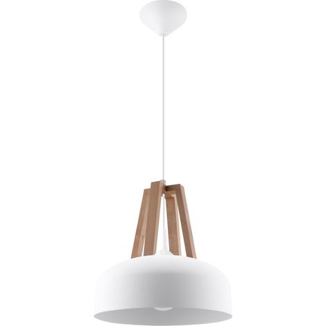Satura 1 E27 lámpara colgante lumilo madera blanca 03.423.88 (1/5)