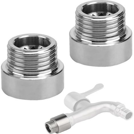 Set mit 2 Wasserhahnverlängerungen, Edelstahl-Verlängerungsstück, Küchenarmatur-Düse, Wasserhahnadapter, für Wasserhähne, Duschköpfe, Durchflussregler, Wasserfilter (1/5)