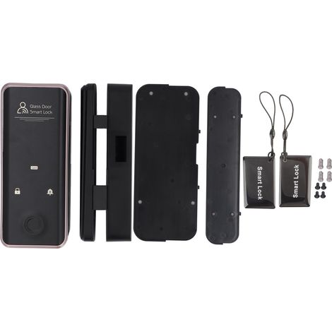 Serrure connectée verre Serrure digitale biométrique entrée sans clé empreinte code carte aluminium alliage robuste alimentation secours USB (1/5)
