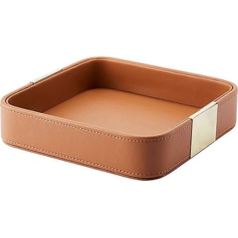 Schreibtischablage aus Leder, quadratische Ablage für Schlüssel, europäischer Schmuck