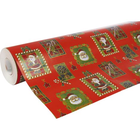 Carta regalo Clairefontaine motivo Babbo Natale 70 cm 50 m