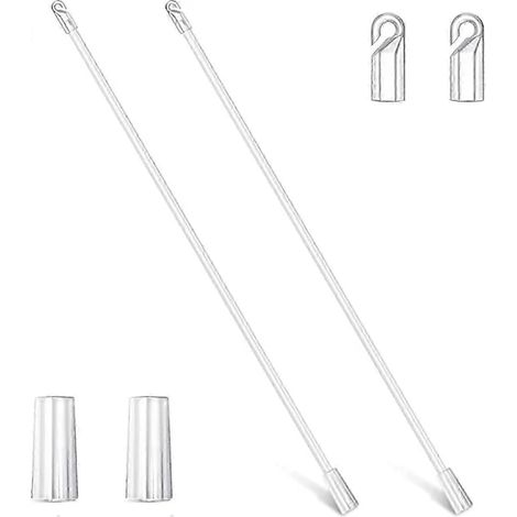 Filiyano-Lot de 2 tringles à rideaux de 43 cm pour stores vénitiens, tringles de remplacement en plastique transparent avec crochets pour stores (1/2)