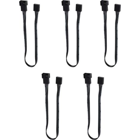5 Câbles d'Extension d'Alimentation Ventilateur 4 Broches, Câble de Prolongation PWM pour Ventilateurs de Boîtier PC (1/5)