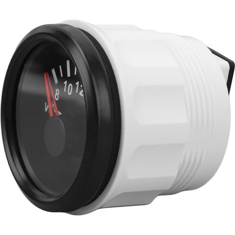 Compteur de tension 52mm DC9-32V Voltmètre à aiguille avec rétroéclairage multicolore pour camping-cars, yachts, bateaux de pêche, navires - Cadran noir et couvercle noir (1/5)