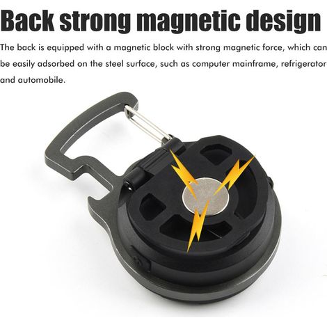 Mini lampe porte-clés LED portable rechargeable 800 lm COB, 4 modes d'éclairage, lampe de poche avec support pliable et décapsuleur. (1/5)