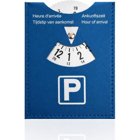 European Flexible Faux Leather Parking Disc, Blue Zone Parking Disc with Flexible Adjustment, Stylish Parking Disc 15 × 11 cm for Car, Motorcycle, Camper (1/5)