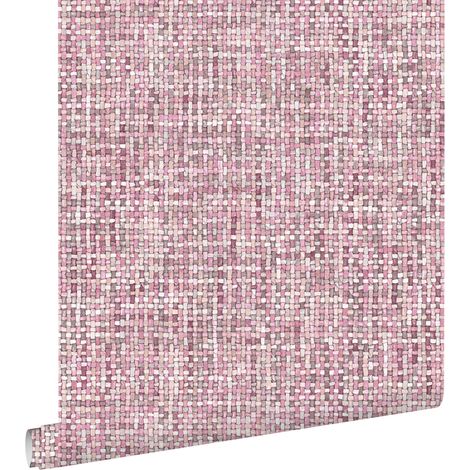 papier peint lin bordeaux - ESTAhome (1/5)