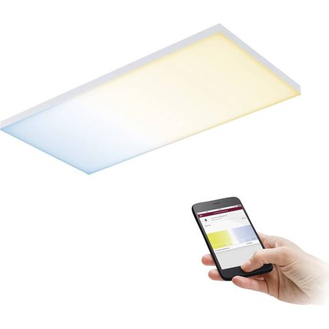 Pauleen Paulmann 79827 LED Velora angolare incl. 1 lampada dimmerabile da 15,5W bianco opaco pannello luminoso luce da soffitto 2700K 15.5 W, Chrome matt, â 595x595mm (1/5)