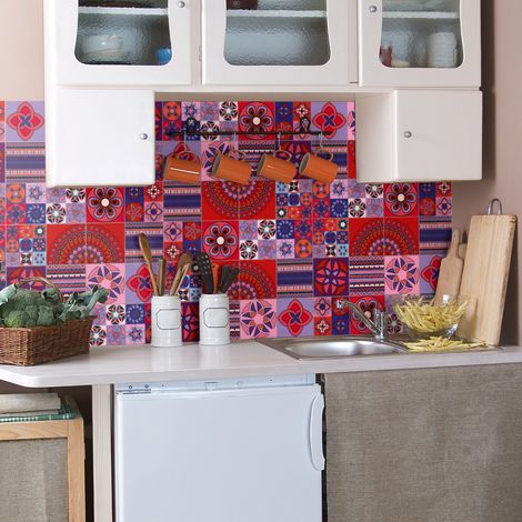Sticker Mural Carrelage adhésif Cuisine Salle de Bain - 12 STICKERS CARRELAGES AZULEJOS TAJ MAHAL - 12stickers10x10cm (1/5)