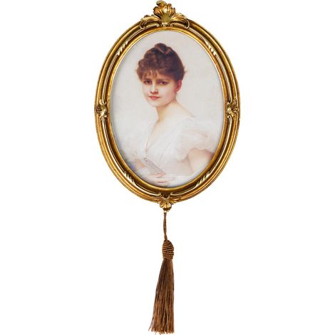 Cadre photo ovale 12,7 x 17,8 cm en résine avec cordon pour poser sur une table ou accrocher au mur, pour décoration de la chambre et du salon (Or vintage 12,7 x 17,8 cm) (1/5)