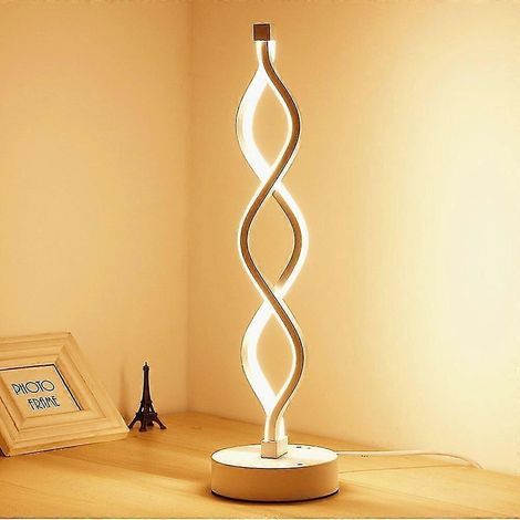 Lampe de table LED à double spirale, lampe de chevet