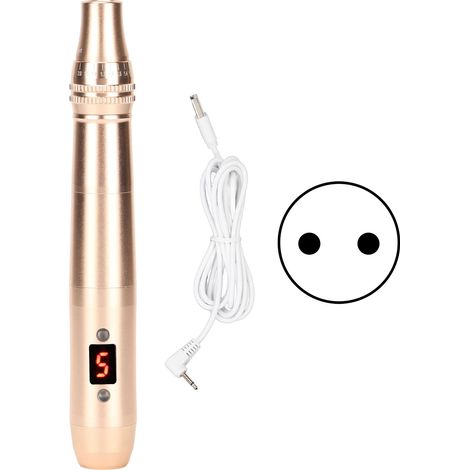 Stylo Micro-aiguilles Électrique Portable Rechargeable 5 Vitesses Appareil de Beauté Lumière Rouge et Bleue Or 100-240V Prise UE (1/5)
