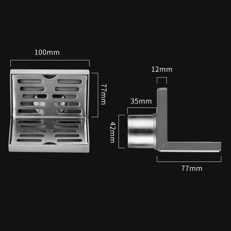 Rejilla lateral para suelo con tubo de PVC de 50 mm, fabricada en acero inoxidable 304 grueso y resistente a la corrosión, para baños y hoteles. (1/5)