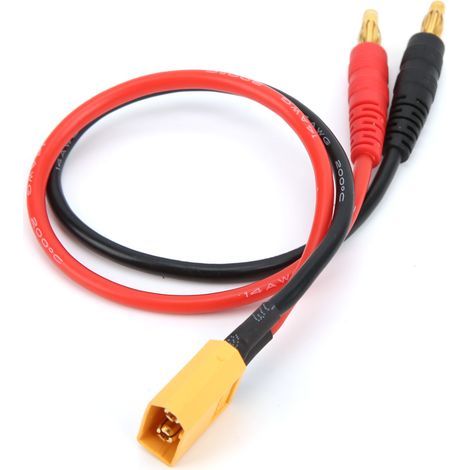 Câble de charge de batterie RC de 22 cm, connecteur XT60 vers fiche banane 4 mm, calibre 14 AWG, pour chargeur de batterie LiPo (1/5)