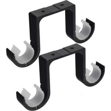 2 supports mur/ plafond pour tringle 28–33 mm - Alliage antirouille, double fixation, robuste et design (1/5)