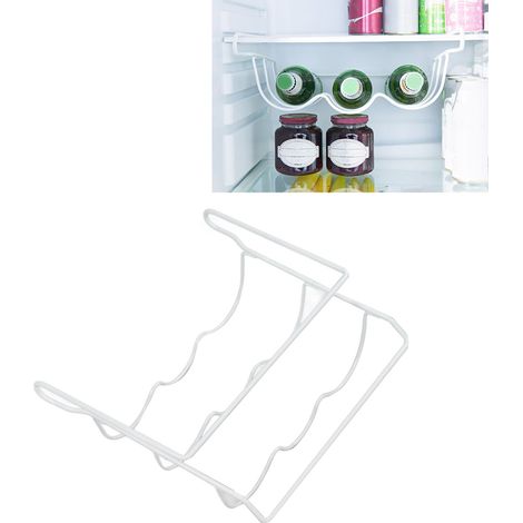 Kompaktes Flaschenregal für den Kühlschrank – Verdickte, polierte Metallhalterung, hohe Tragkraft, geruchsneutral, Maße: 33 x 31,5 x 11,5 cm (1/5)