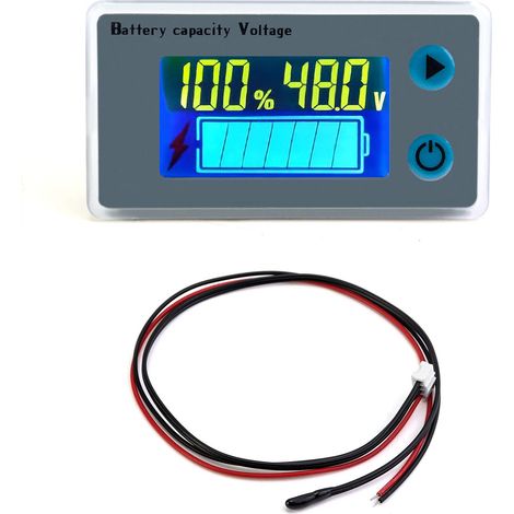 12V voltmetre Moniteur de capacité de batterie 10-100V Jauge de niveau de batterie de tension programmable voltmètre (1/5)