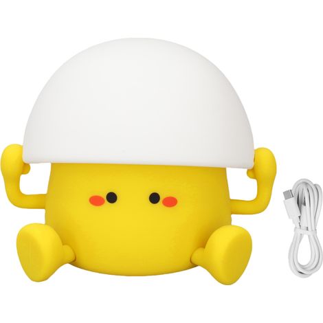 Lampe de nuit en forme d'œuf en Silicone, forme mignonne, dessin animé, Rechargeable, lumière d'alimentation pour chambre d'enfant