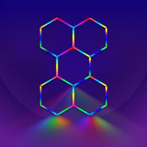 Kit 5 LED Hexagonal RGB 43W 110lm/w - SILAMP (1/2)