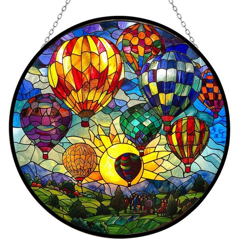 Attrape-soleil en vitrail 12.5 cm – Ornement intérieur prêt à suspendre (1/3)