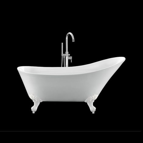 Baignoire ancienne sur pieds BALMAIN Blanche 161 cm Pieds d'Aigle Blancs (1/5)