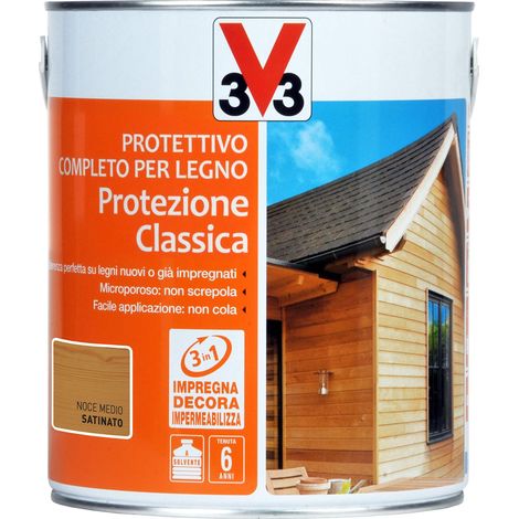 V33 Protettivo Completo per Legno a Solvente 6 Anni Protezione Classica