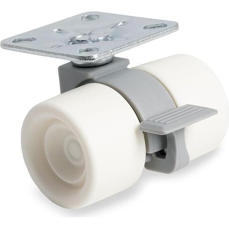 RUEDAS rueda giratoria ferrari a/dob ø38 bl-gr plástico con freno