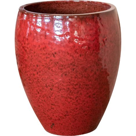 Keramischer Blumentopf Poseidon - Tropisch Rot - Ø 36 cm ↑ 43 cm (1/5)