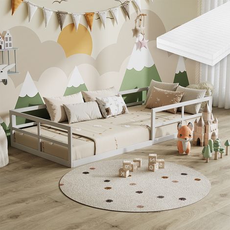 Letto per bambini Minno, Bianco, 90x200 con materasso, Vitalispa (1/5)
