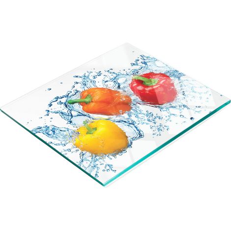 Tabla decorativa de vidrio para servir aperitivos, agua y pimientos, 60x52 cm (1/5)