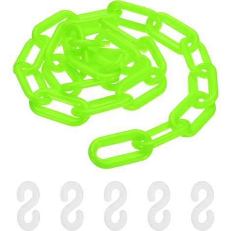 3.3 Feet Chaîne En Plastique À Maillons, Barrière De Sécurité Colorée Avec Boucle Pour Parcs Aéroports Parkings Gestion Des Foules, Vert (50 x 6 Mm) (1/5)