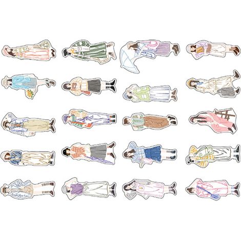 Set mit 40 Kawaii-Mädchen-Stickern, Scrapbooking-Aufkleber, Aufkleber für Wasserflaschen, Laptops, Tagebücher, Alben, Größe 2 (1/5)