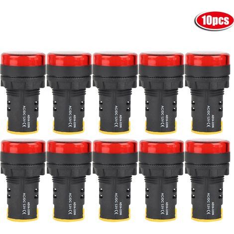 10 Stück BERM Betriebsanzeige-LED-Halbleiter-Energiesparlampe φ22mm AD16-22d S (rot) (1/5)