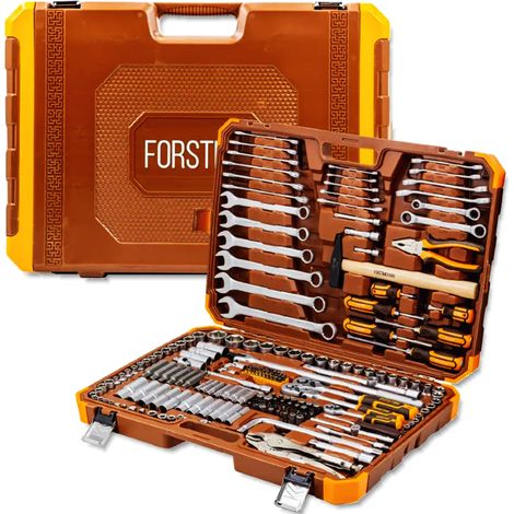 Juego de herramientas grandes Forstime de 202 piezas, hexagonales de 1/4", 3/8" y 1/2", de 6 a 32 mm. (1/5)