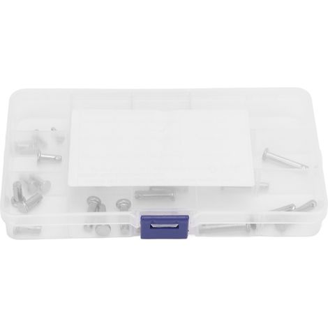Lot de 44 goupilles en acier inoxydable, axe chape à tête plate en T, trou unique, 12 tailles différentes, pour voiture et mécanique. (1/5)