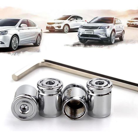 Ventilkappen Set Silber, 4 Stück, Diebstahlschutz, Zinklegierung, Universal für Auto, LKW, Motorrad (1/5)