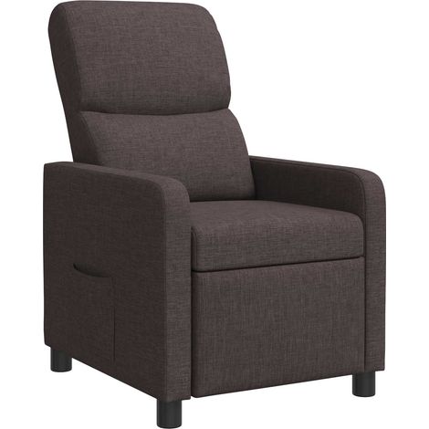 Recliner Dark Brown Fabric vidaXL (1/5)