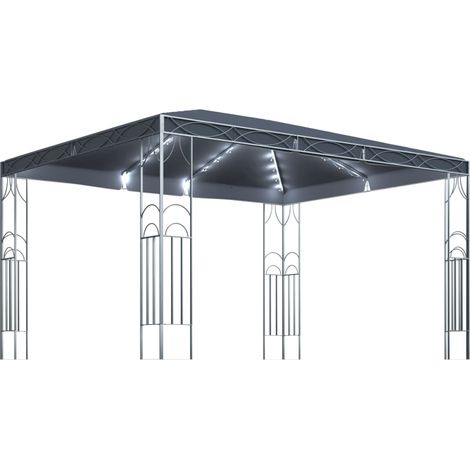 Tonnelle avec guirlande lumineuse à LED 400x300 cm Anthracite (1/5)