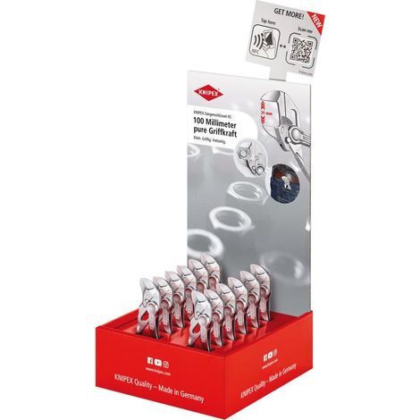 Draper 25004 KNIPEX 00 18 01 V42 Counter Display of 86 04 100 Pliers Wrench XS, 12 parts, 200mm
